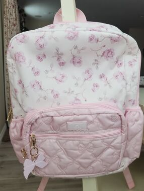 LoveShackFancy & Yoobi Collaboration Pink Ribbon Rosa Backpack NWT
